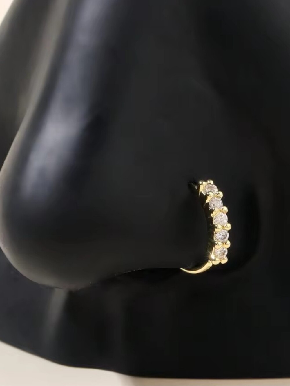 Gold CZ Huggie Hoop Earring - Sleek Sparkling Women's Jewelry